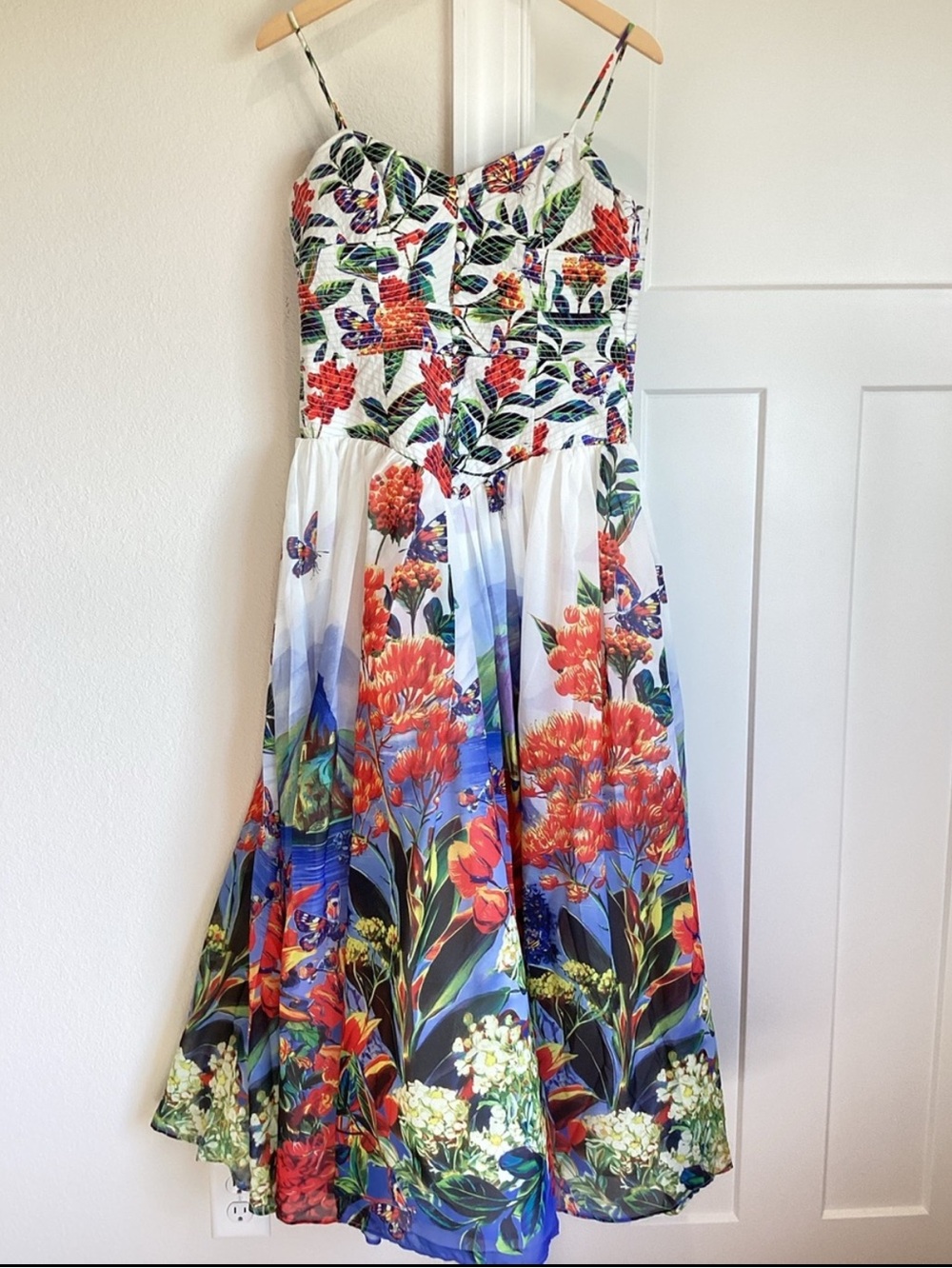 ✨Anthropologie Muse Basque Waist Midi Dress Sleeveless Sweetheart New Small - Picture 5 of 13